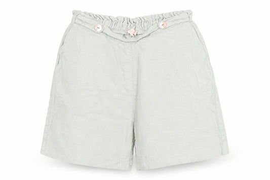 Mus & Bombon Women’s Grey Linen Paperbag Shorts S Relaxed Fit