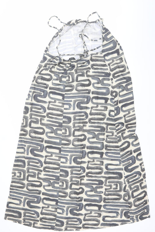 Zara Women’s Multicoloured XS Slip Dress Geometric Midi Summer