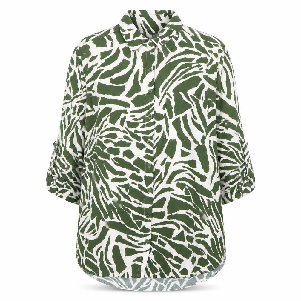 Womens UK Size 10 New Look Green Basic Button-Up