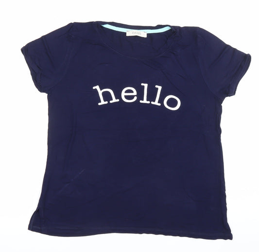 Womens UK Size S Oasis Blue Basic T-Shirt