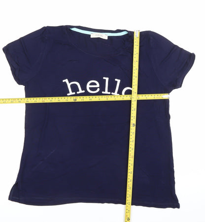 Womens UK Size S Oasis Blue Basic T-Shirt