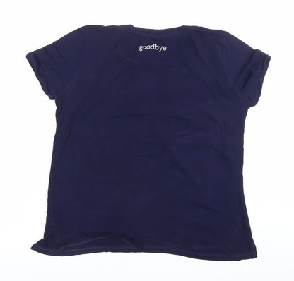 Womens UK Size S Oasis Blue Basic T-Shirt