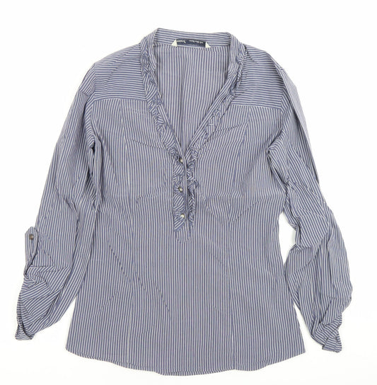 Womens UK Size 8 NEXT Blue Tunic Blouse