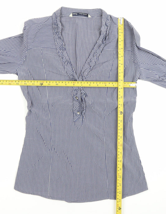 Womens UK Size 8 NEXT Blue Tunic Blouse