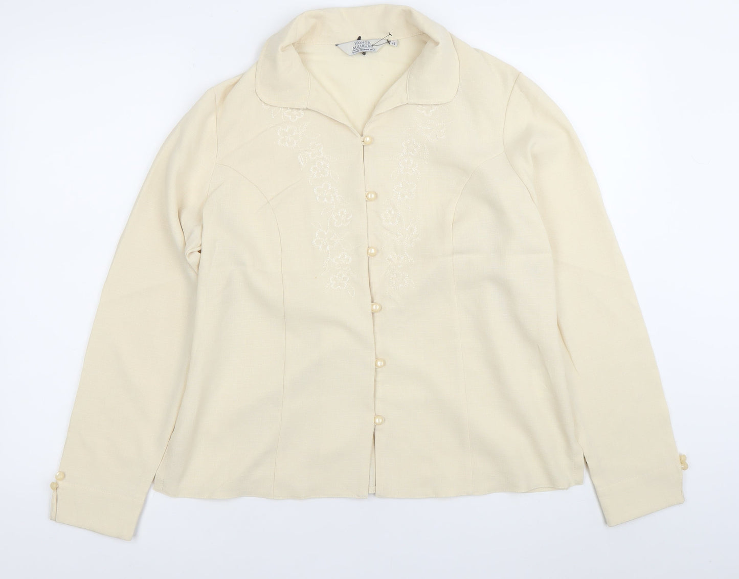 Womens UK Size 14 Honor Millburn Ivory Classic Blouse