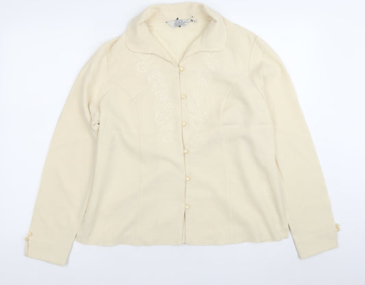 Womens UK Size 14 Honor Millburn Ivory Classic Blouse