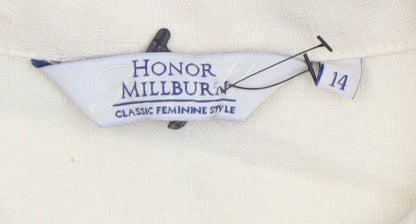 Womens UK Size 14 Honor Millburn Ivory Classic Blouse