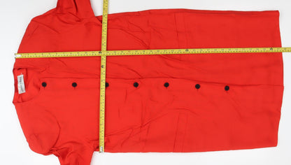 Janina Schreck Women’s Red Shirt Dress Size 12 Viscose Vintage