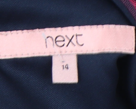 Next Womens Multicoloured Floral A-Line Dress Size 14 Sleeveless V-Neck