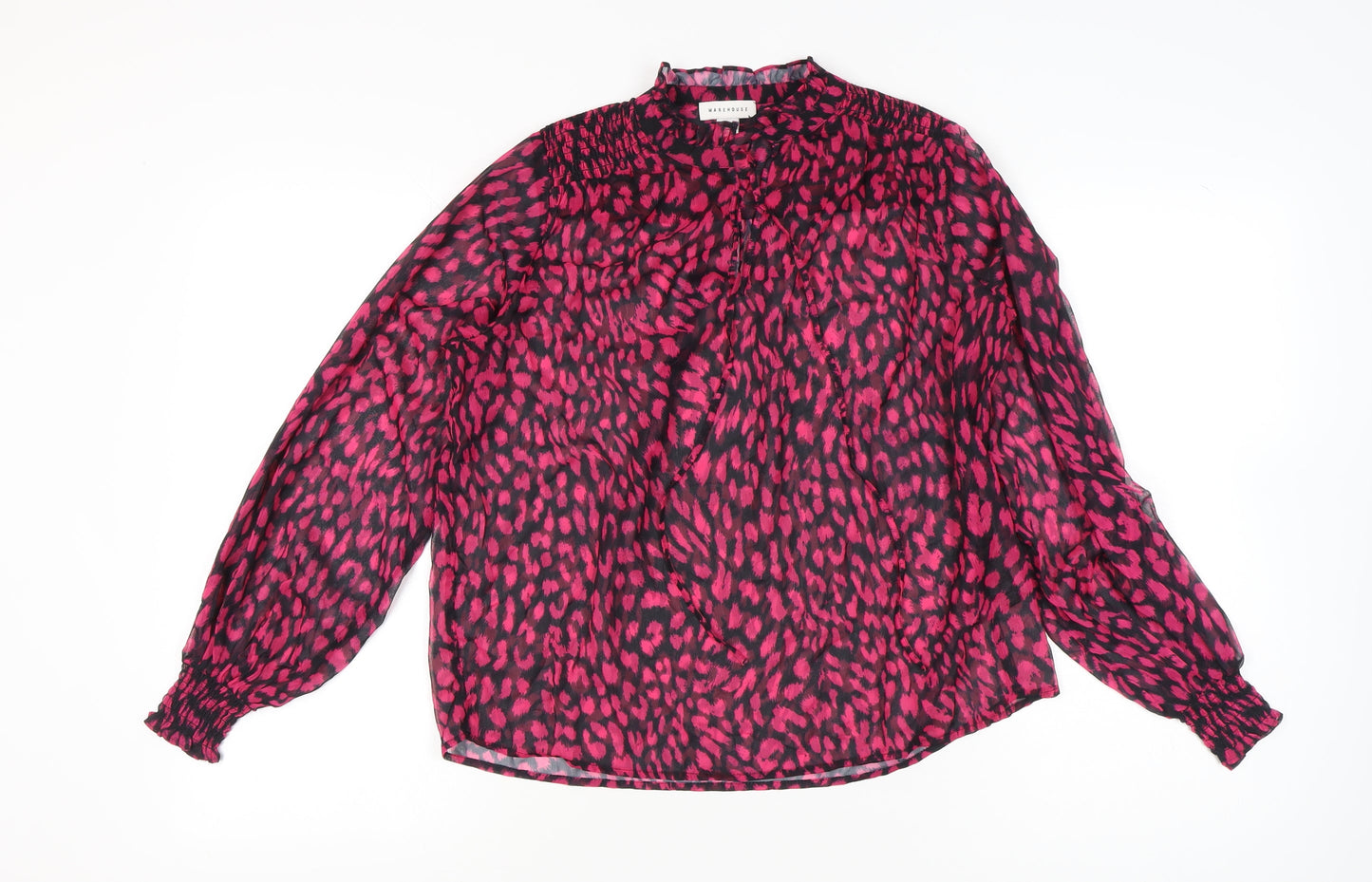 Womens UK Size 8 Warehouse Pink Tunic Blouse