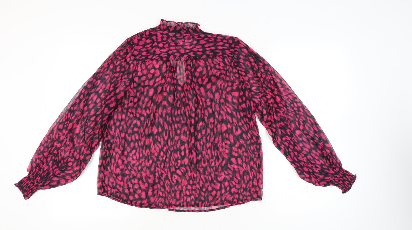 Womens UK Size 8 Warehouse Pink Tunic Blouse