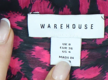 Womens UK Size 8 Warehouse Pink Tunic Blouse