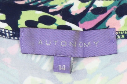 Autonomy Women’s Multicoloured Floral Tunic Blouse Size 14