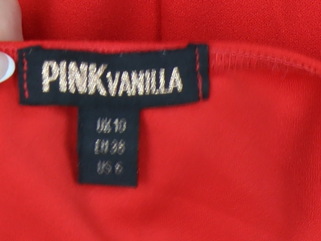 Pink Vanilla Women’s Red A-Line Strappy Short Dress Size 10