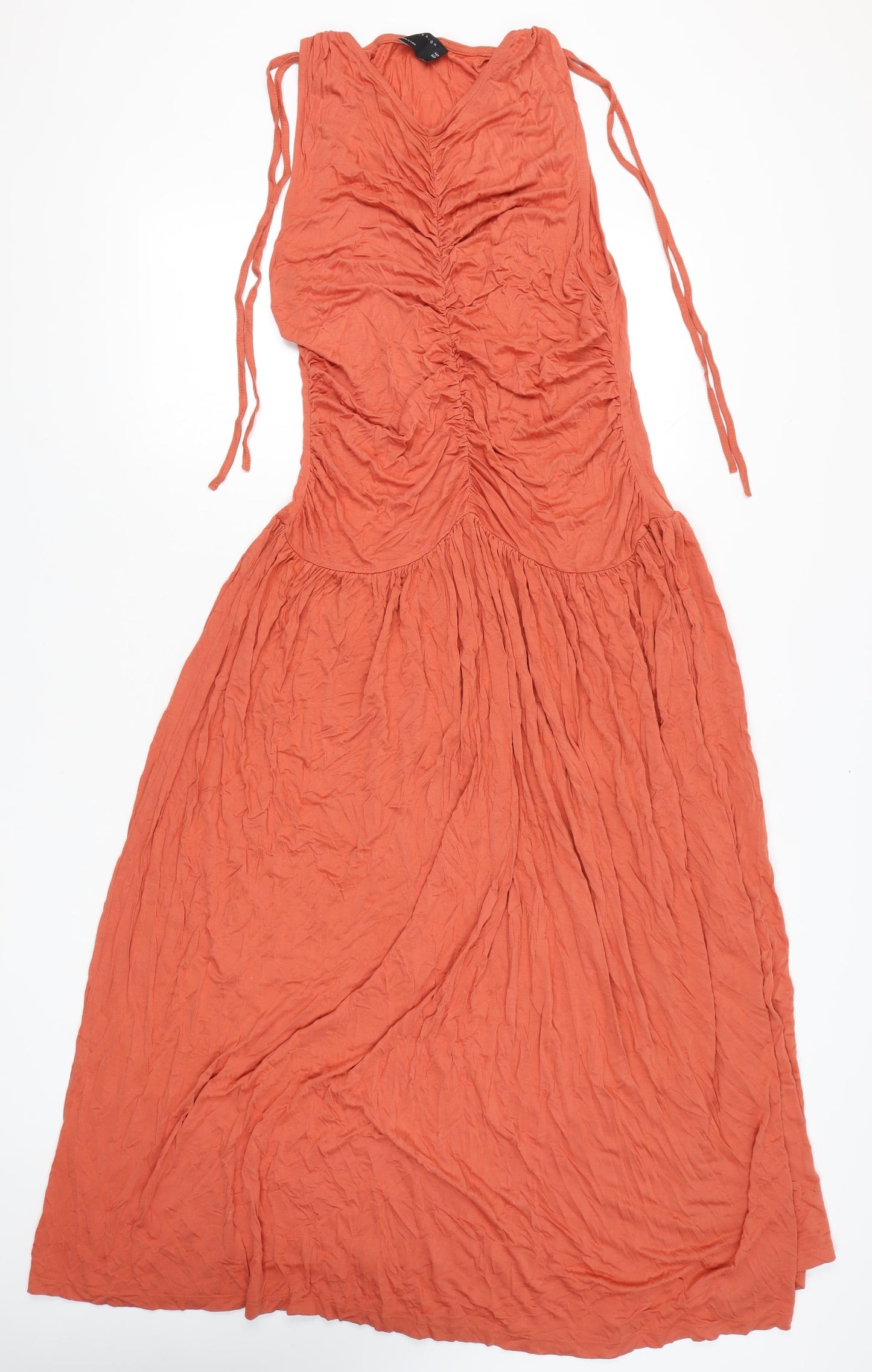 ASOS Design Women Orange Size 18 Midi Maxi Sleeveless Summer Dress