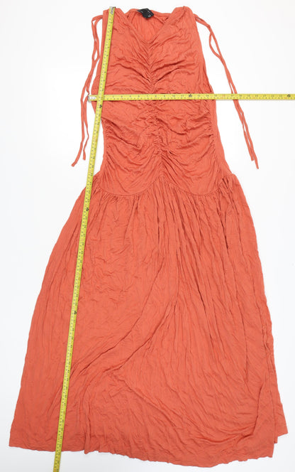 ASOS Design Women Orange Size 18 Midi Maxi Sleeveless Summer Dress