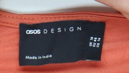 ASOS Design Women Orange Size 18 Midi Maxi Sleeveless Summer Dress