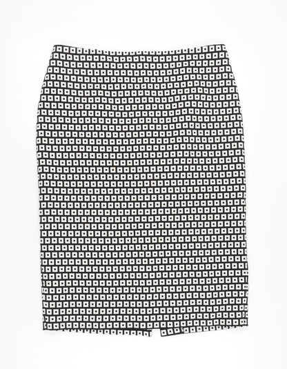 Marks and Spencer Women’s Black Geometric Pencil Skirt Size 14