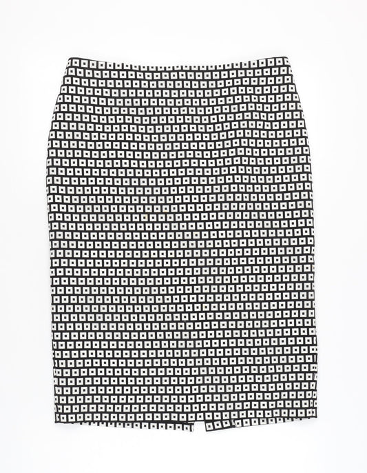 Marks and Spencer Women’s Black Geometric Pencil Skirt Size 14