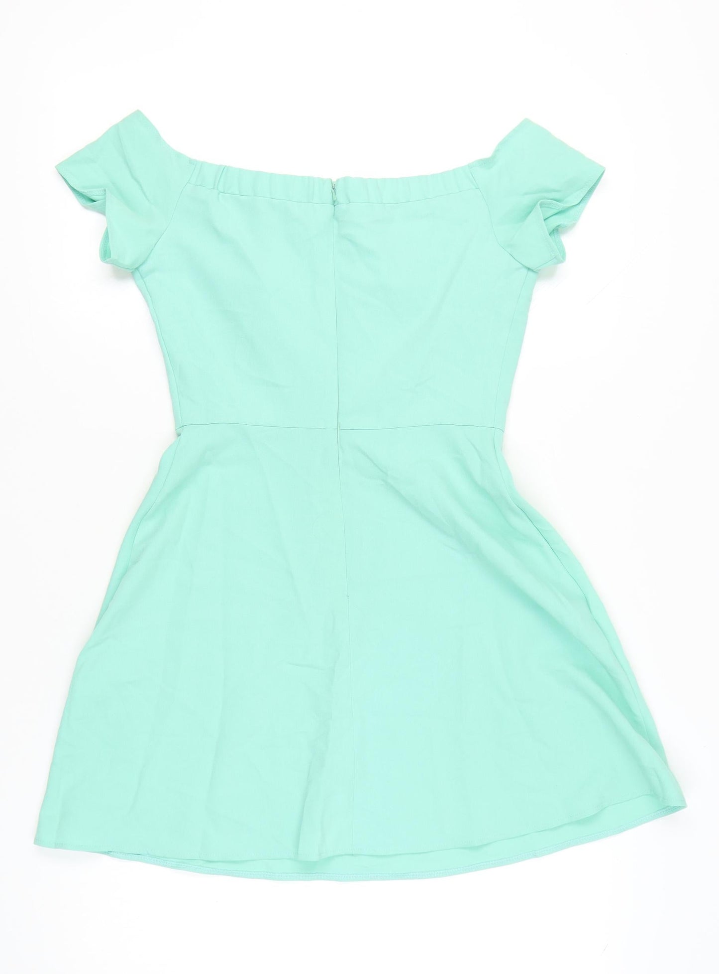 LOVE Women’s Green Off Shoulder A-Line Knee Length Dress M
