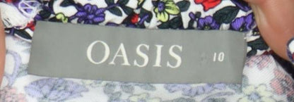 Oasis Womens Multicoloured Floral A-Line Dress Size 10