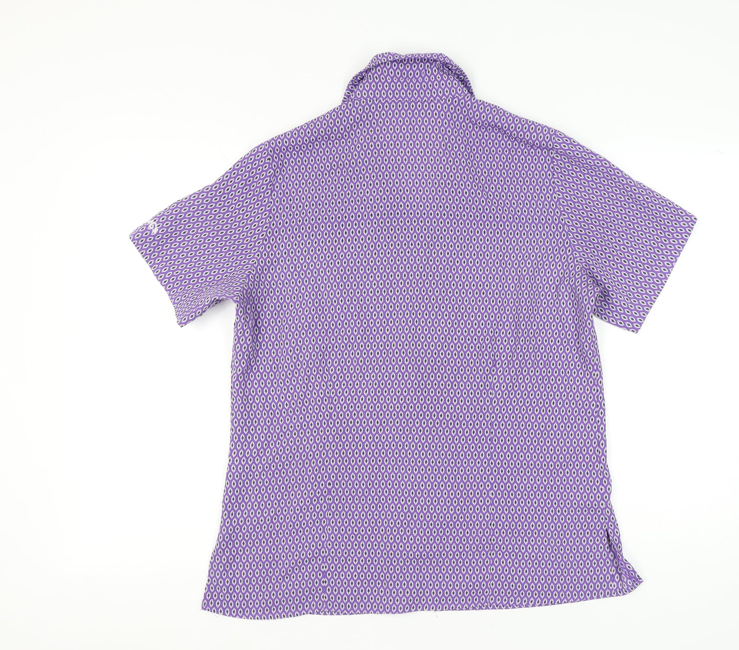 Womens UK Size 14 Vortex Purple Classic Button-Up