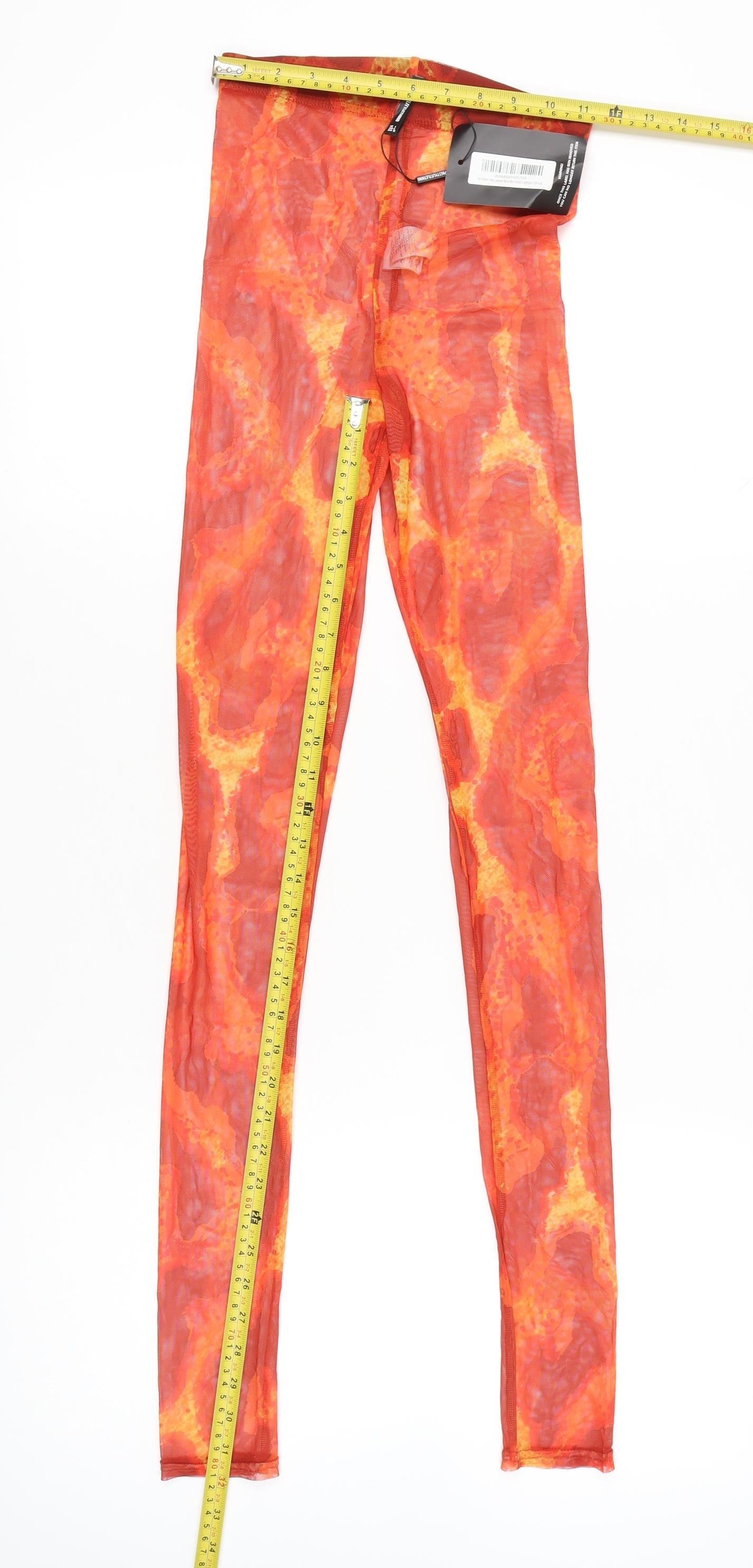 Womens UK Size 4 PRETTYLITTLETHING  Leggings Orange Leggings