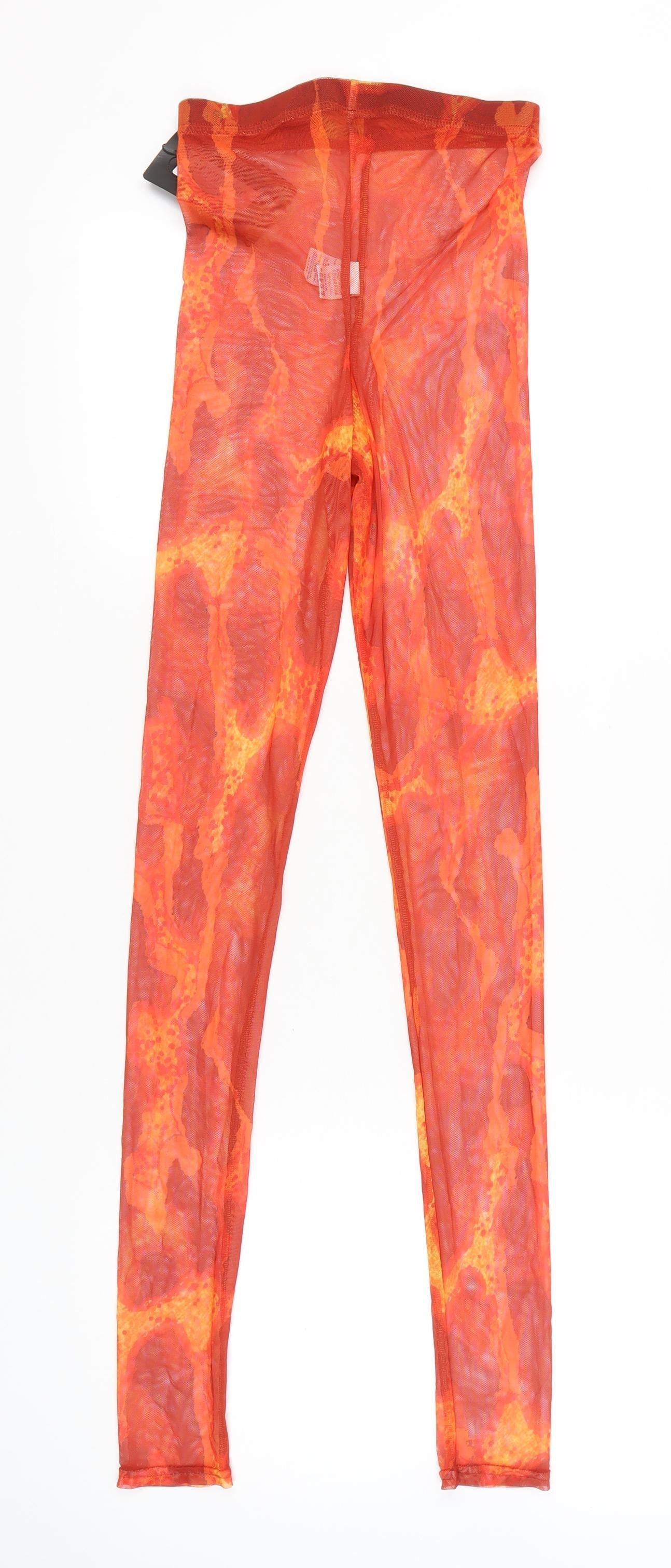 Womens UK Size 4 PRETTYLITTLETHING  Leggings Orange Leggings