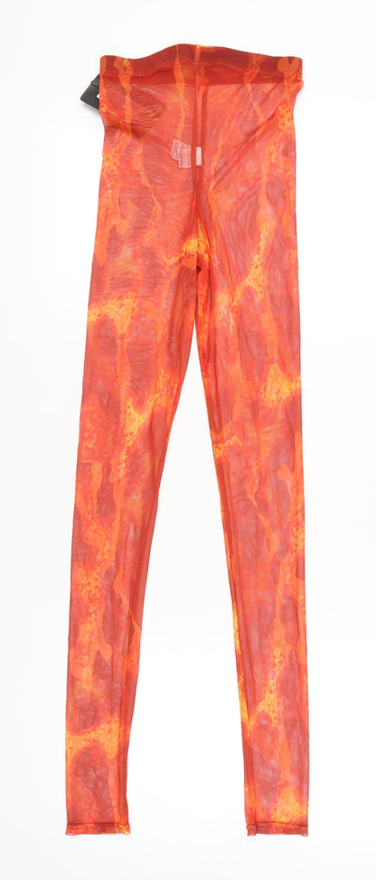Womens UK Size 4 PRETTYLITTLETHING  Leggings Orange Leggings