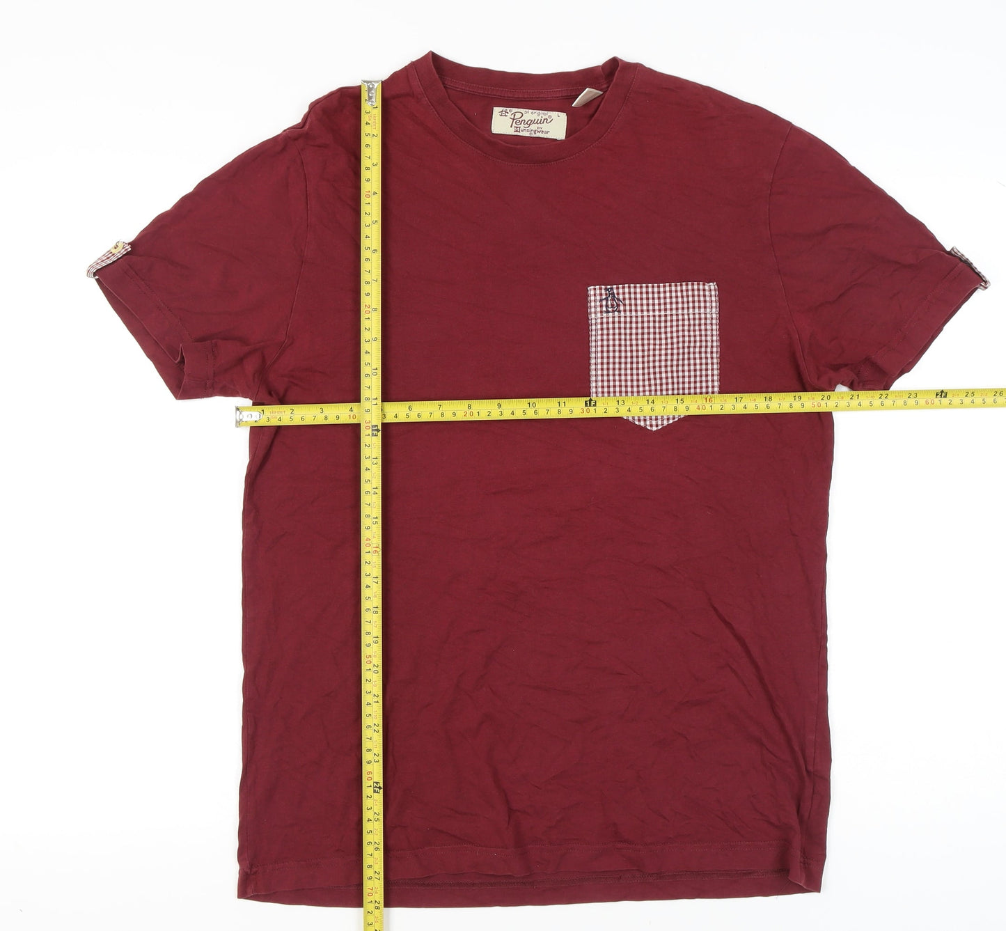 Penguin by Munsingwear Men’s Red Cotton Crew Neck T-Shirt L