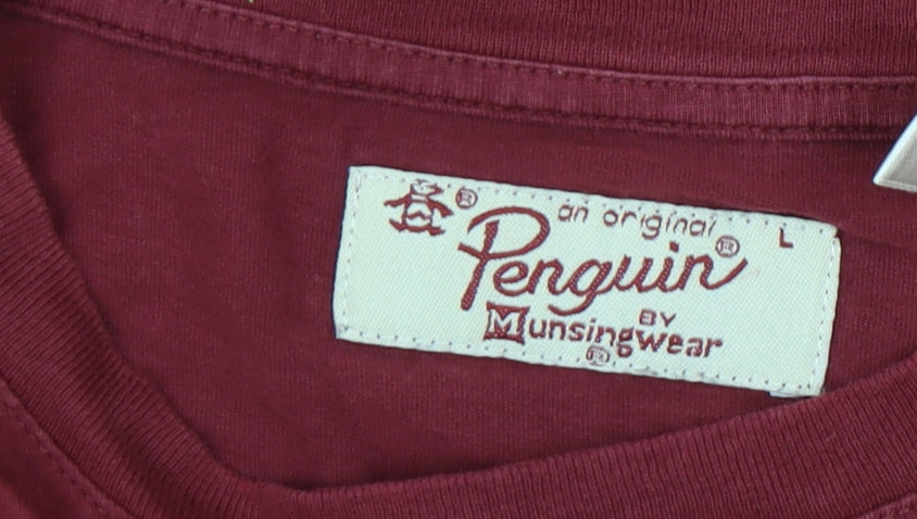 Penguin by Munsingwear Men’s Red Cotton Crew Neck T-Shirt L