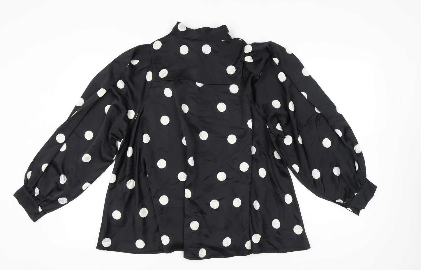 New Look Women’s Black Polka Dot Long Sleeve Blouse UK 12