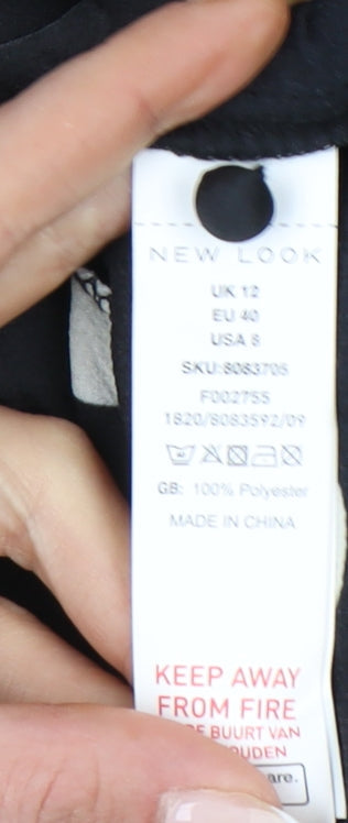 New Look Women’s Black Polka Dot Long Sleeve Blouse UK 12