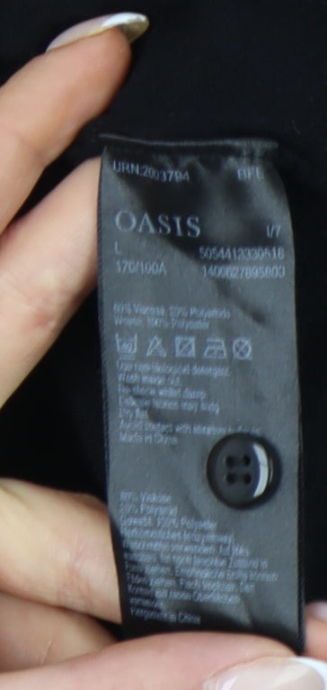 Womens UK Size L Oasis Black Pullover Jumper