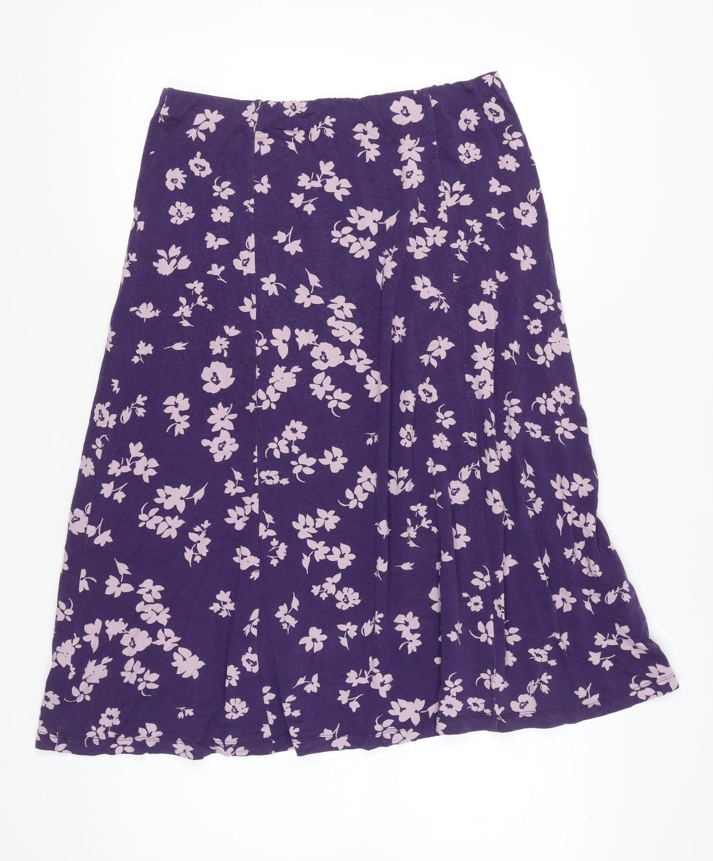 Eastex Womens Purple Floral A-Line Midi Skirt Size 12