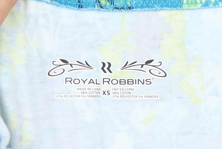 Royal Robbins Womens Blue Floral A-Line Skirt XS Knee Length Cotton Blend
