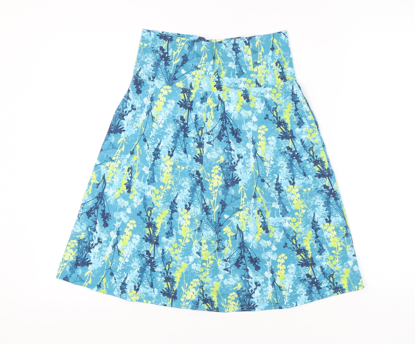 Royal Robbins Womens Blue Floral A-Line Skirt XS Knee Length Cotton Blend