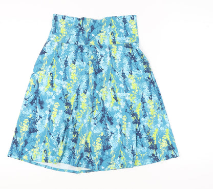 Royal Robbins Womens Blue Floral A-Line Skirt XS Knee Length Cotton Blend