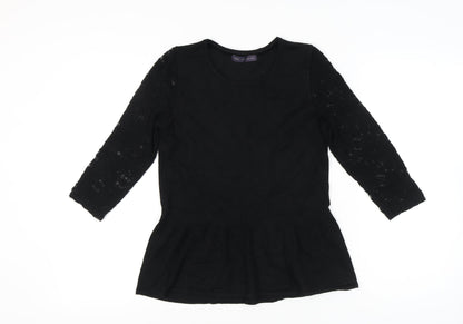 Womens UK Size 10 Marks and Spencer Black Tunic Blouse