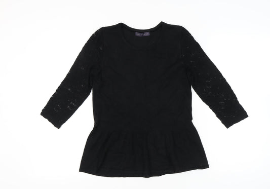 Womens UK Size 10 Marks and Spencer Black Tunic Blouse