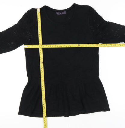 Womens UK Size 10 Marks and Spencer Black Tunic Blouse