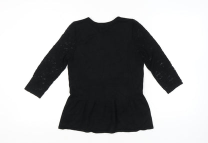 Womens UK Size 10 Marks and Spencer Black Tunic Blouse