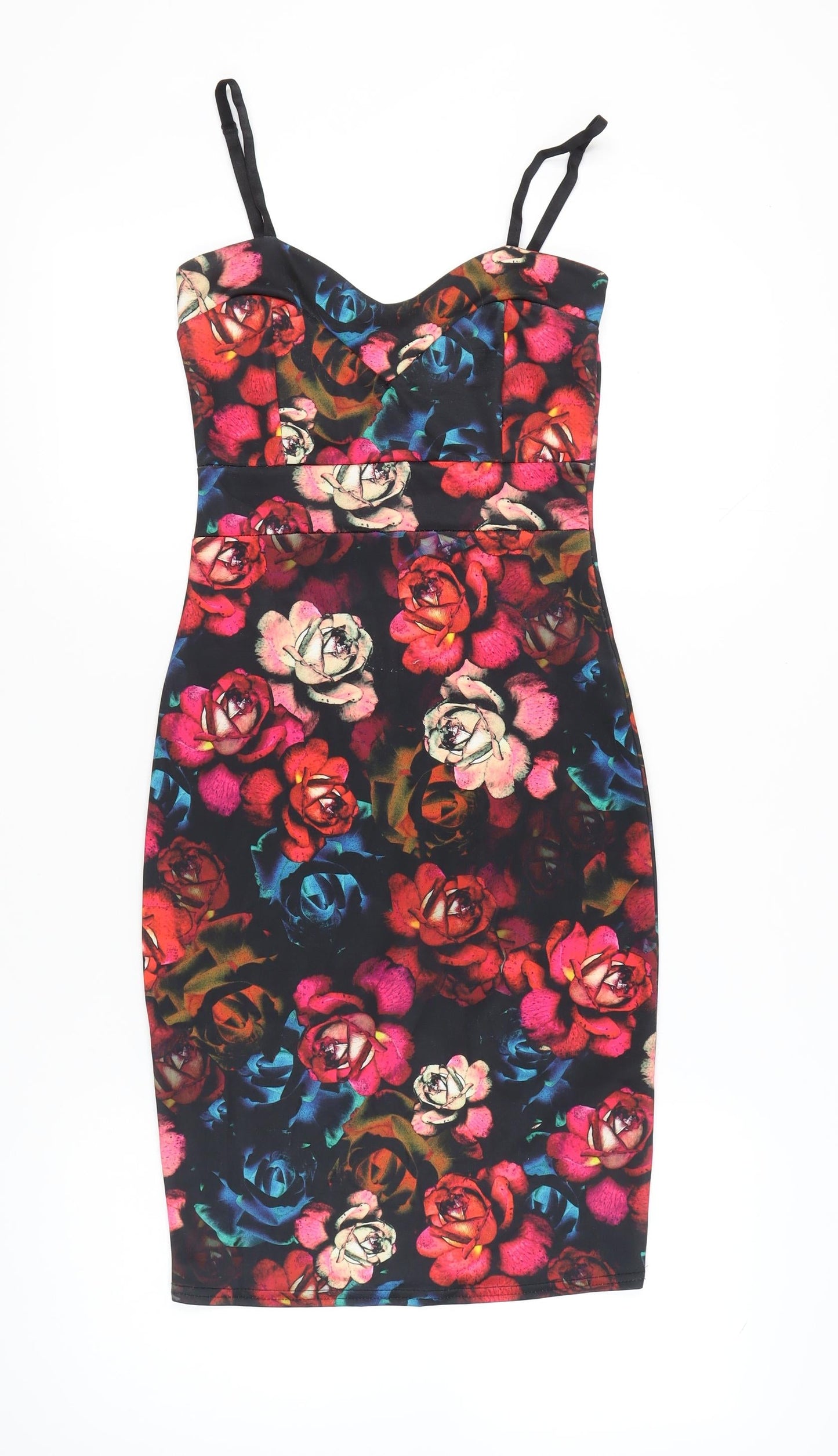 Quiz Women’s Multicoloured Floral Bodycon Dress Size 10