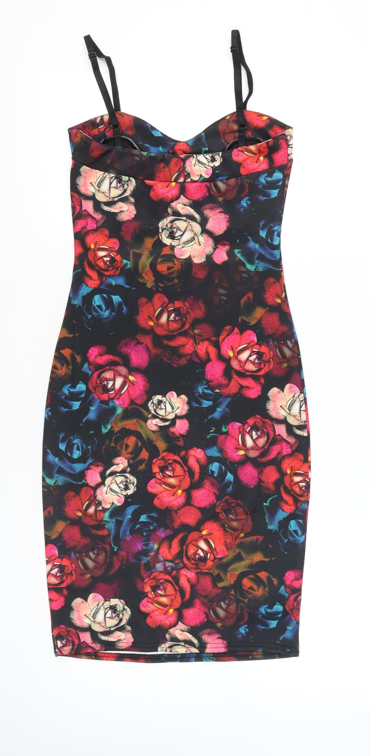 Quiz Women’s Multicoloured Floral Bodycon Dress Size 10
