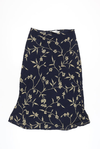 Dorothy Perkins Women’s Blue Floral A-Line Knee Length Skirt UK 10