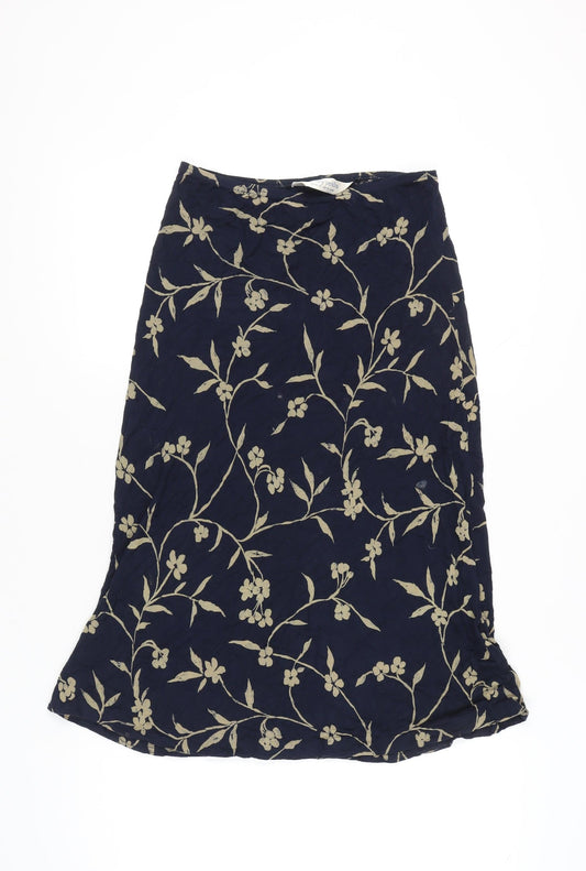 Dorothy Perkins Women’s Blue Floral A-Line Knee Length Skirt UK 10