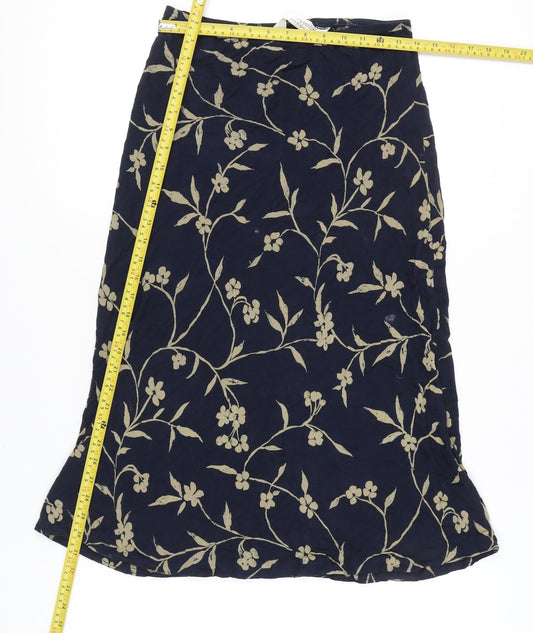Dorothy Perkins Women’s Blue Floral A-Line Knee Length Skirt UK 10