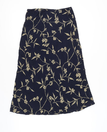 Dorothy Perkins Women’s Blue Floral A-Line Knee Length Skirt UK 10