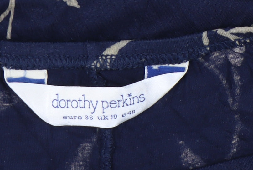 Dorothy Perkins Women’s Blue Floral A-Line Knee Length Skirt UK 10