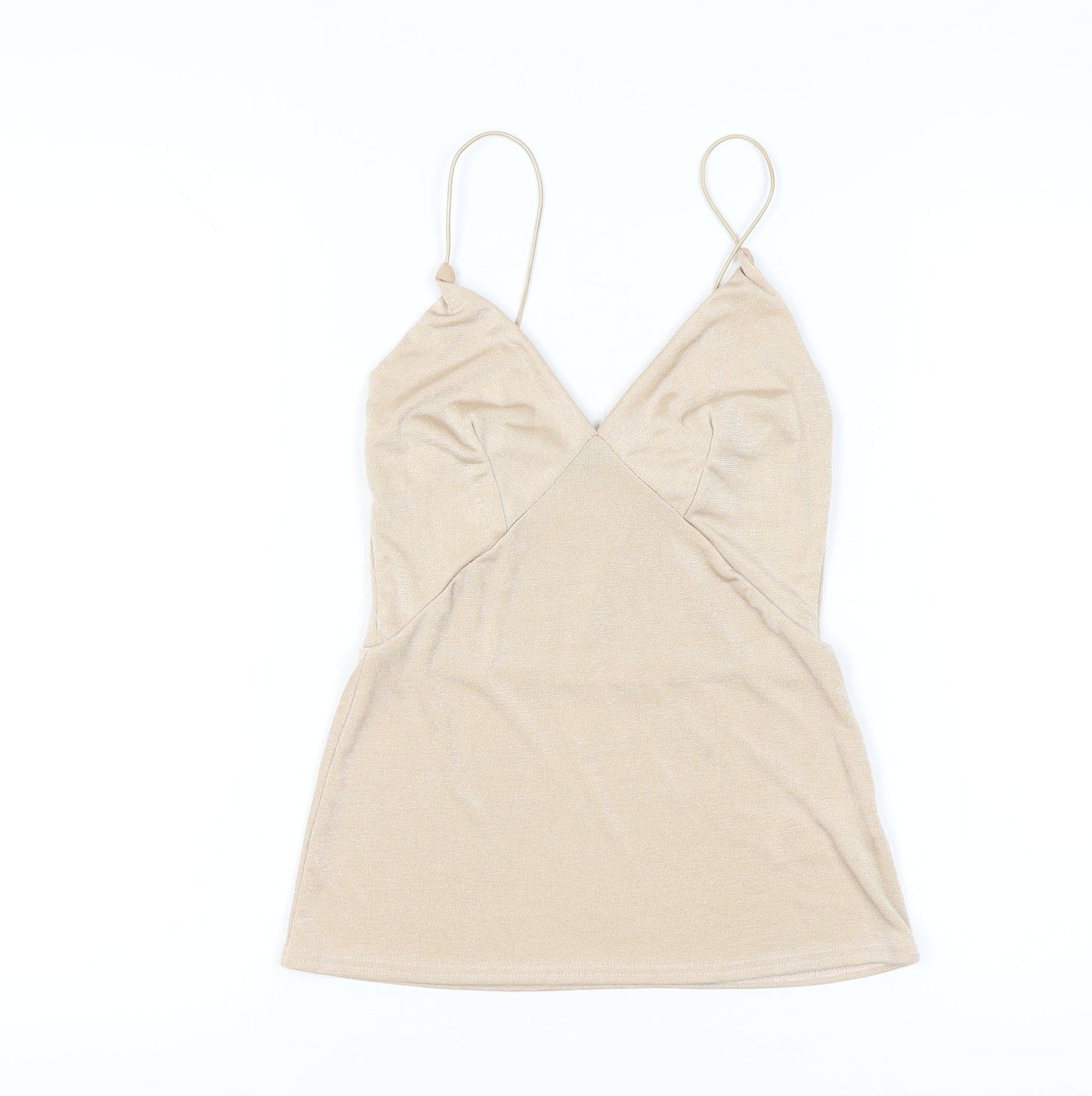 Womens UK Size 4 PRETTYLITTLETHING Beige Camisole Tank